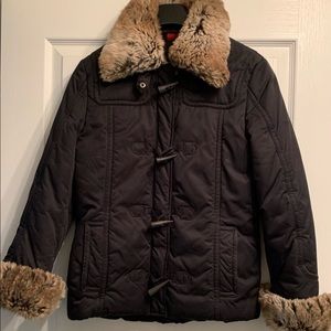 ‘Espirit’ Winter Jacket - Black with Faux Fur Trim